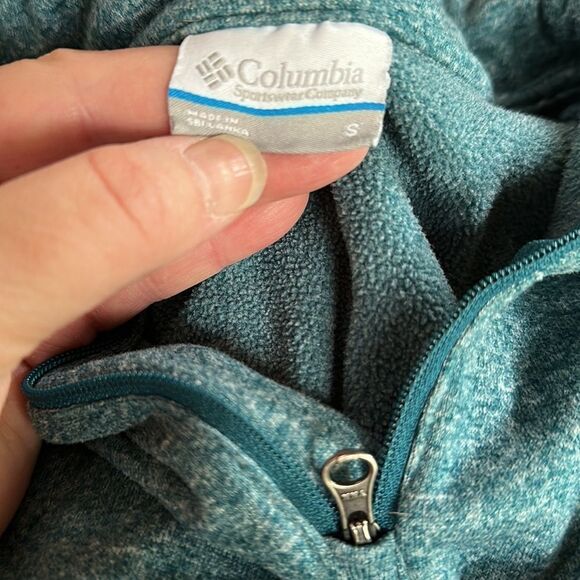 Columbia Quarter Zip Pullover | Men’s Size Small | Green Heather Fleece - Picture 4 of 9